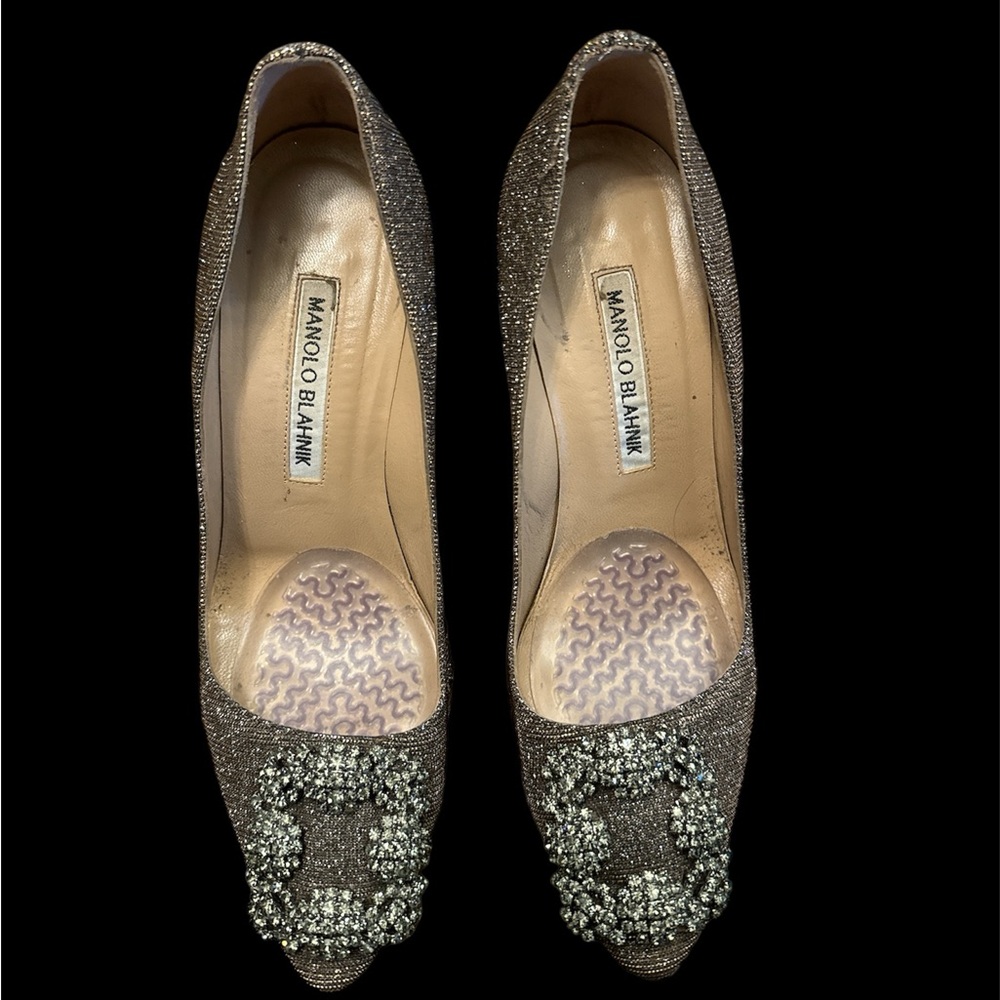 Manolo Blahnik Hangisi Bronze Size 36. Gently used.